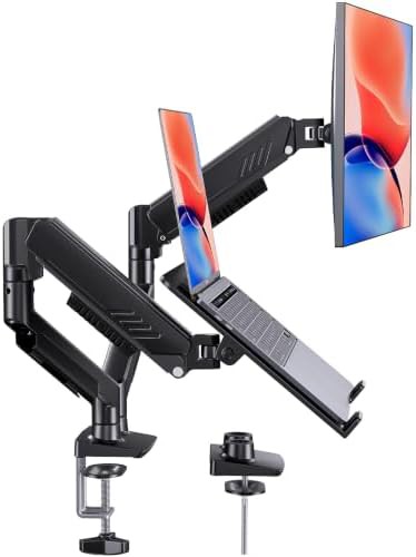Adjustable dual arm laptop stand for 32 in