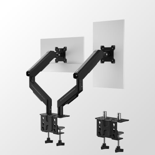 Dual monitor stand with gas spring for 32 in screens