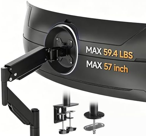 Heavy duty gas spring ultrawide monitor arm