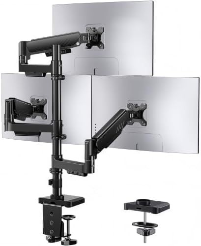 Triple steel desk mount for 32 in screens