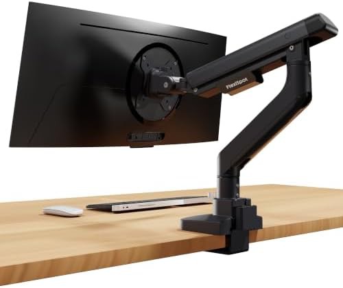 Black aluminum single monitor desk mount